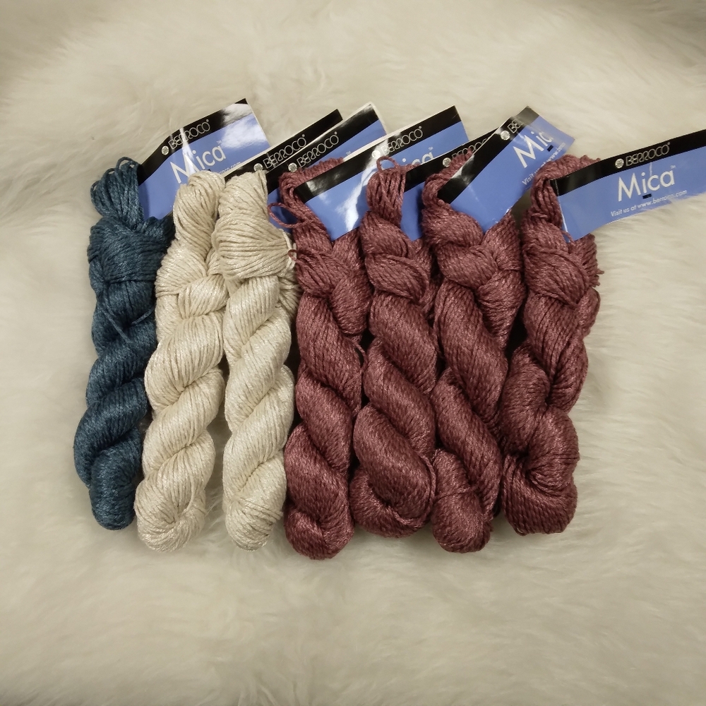 YARN Berroco Mica Silk Blend Yarn, 7 Skeins, Beautiful Hand